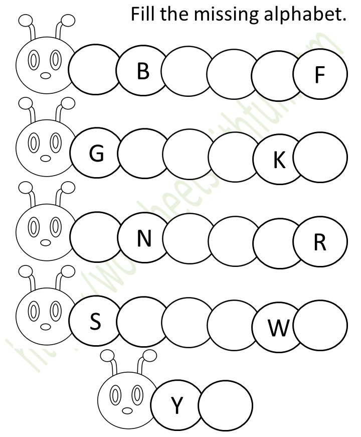 English Preschool Missing Alphabet Capital Letters Worksheet 4